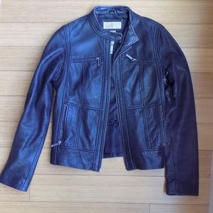 MICHAEL Michael Kors Leather Biker Jacket